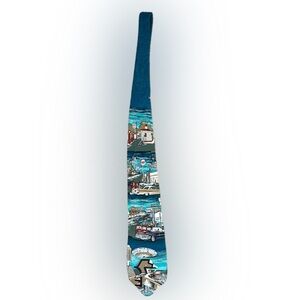 VTG Men’s AXXA Made in US Scenic 50s Small Town Blue Necktie